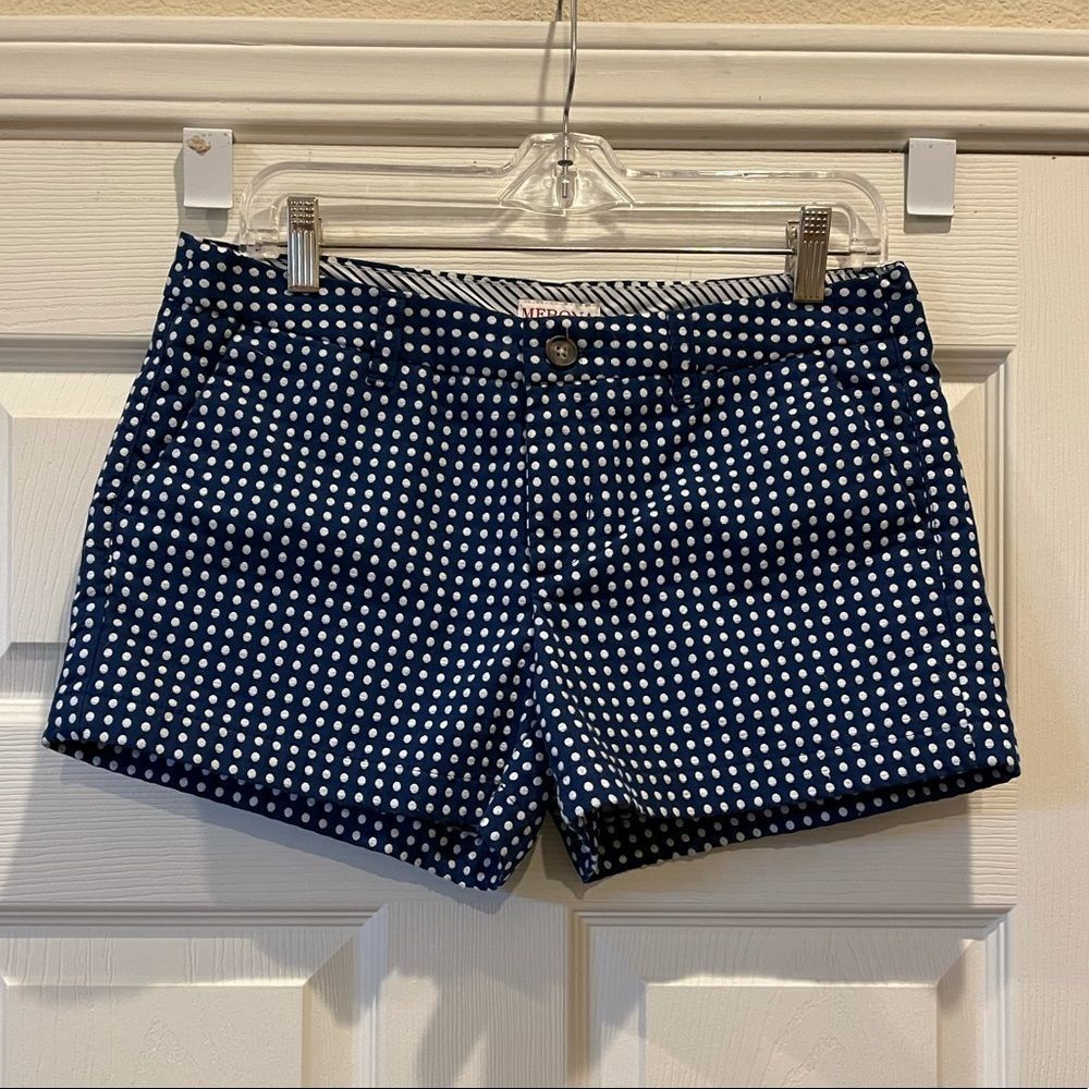 Merona Blue/White Polka Dot Shorts, 8